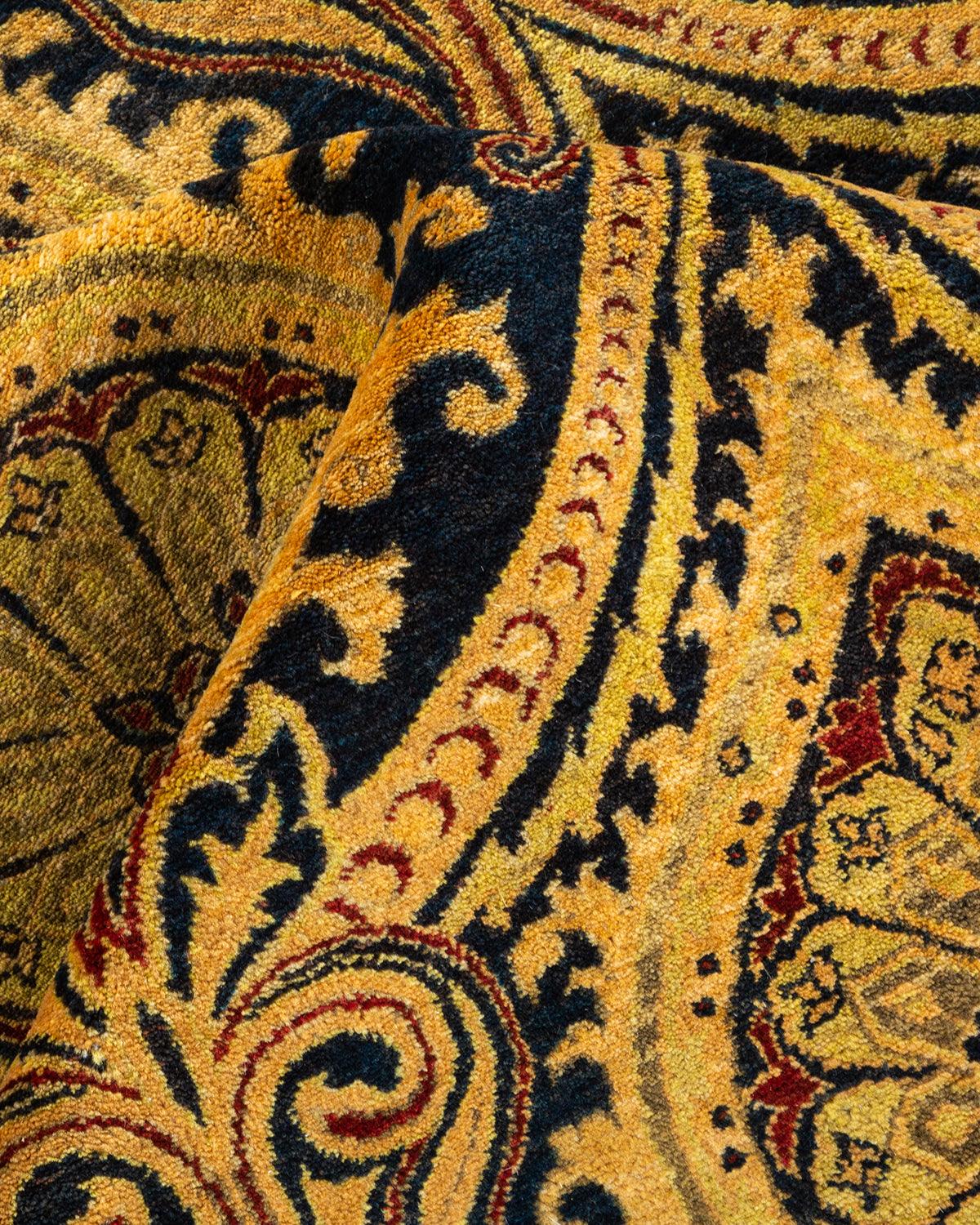 Traditional Mogul Blue Wool Area Rug 5' 1" x 7' 10" - Solo Rugs