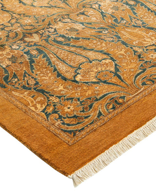 Traditional Mogul Yellow Wool Area Rug 5' 1" x 8' 0" - Solo Rugs