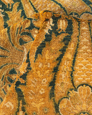 Traditional Mogul Yellow Wool Area Rug 5' 1" x 8' 0" - Solo Rugs
