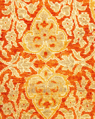 Traditional Mogul Orange Wool Area Rug 4' 0" x 6' 1" - Solo Rugs