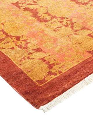 Traditional Mogul Pink Wool Area Rug 4' 2" x 6' 1" - Solo Rugs
