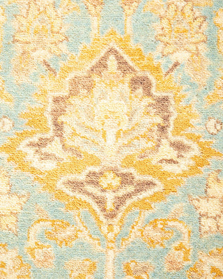 Traditional Mogul Light Blue Wool Area Rug 4' 3" x 6' 3" - Solo Rugs