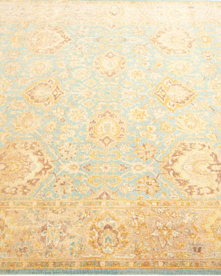 Traditional Mogul Light Blue Wool Area Rug 4' 3" x 6' 3" - Solo Rugs