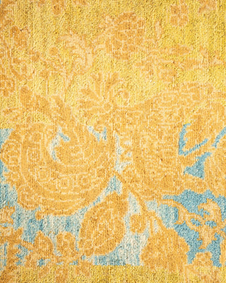 Traditional Mogul Green Wool Area Rug 4' 1" x 5' 10" - Solo Rugs