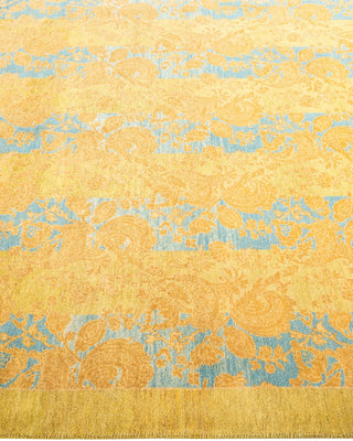 Traditional Mogul Green Wool Area Rug 4' 1" x 5' 10" - Solo Rugs