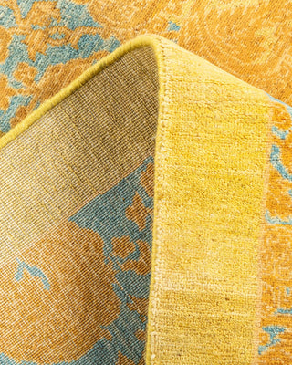 Traditional Mogul Green Wool Area Rug 4' 1" x 5' 10" - Solo Rugs