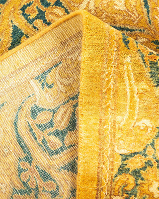 Traditional Mogul Yellow Wool Area Rug 4' 2" x 6' 5" - Solo Rugs