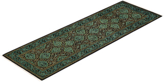 Traditional Mogul Black Wool Runner 2' 6" x 7' 9" - Solo Rugs