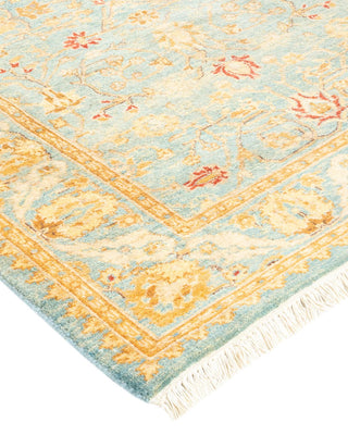 Traditional Mogul Light Blue Wool Runner 2' 8" x 10' 1" - Solo Rugs