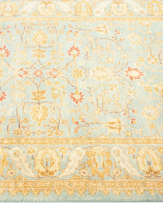 Traditional Mogul Light Blue Wool Runner 2' 8" x 10' 1" - Solo Rugs