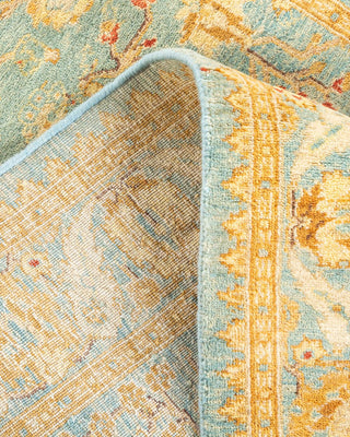 Traditional Mogul Light Blue Wool Runner 2' 8" x 10' 1" - Solo Rugs