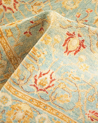Traditional Mogul Light Blue Wool Runner 2' 8" x 10' 1" - Solo Rugs