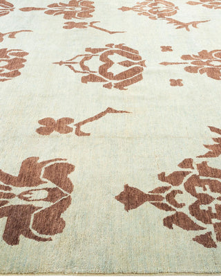Contemporary Eclectic Ivory Wool Area Rug 7' 9" x 9' 10" - Solo Rugs