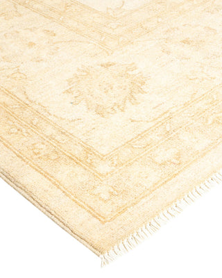 Traditional Oushak Ivory Wool Area Rug 9' 10" x 13' 9" - Solo Rugs