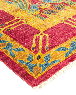 Contemporary Arts & Crafts Purple Wool Area Rug 9' 0" x 11' 7" - Solo Rugs