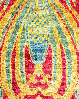 Contemporary Arts & Crafts Purple Wool Area Rug 9' 0" x 11' 7" - Solo Rugs
