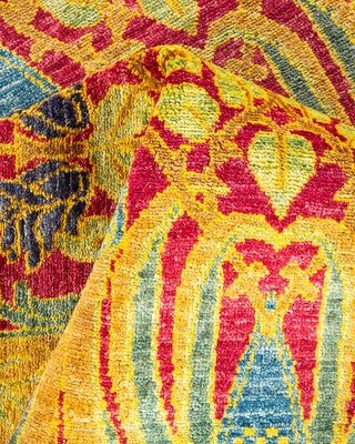 Contemporary Arts & Crafts Purple Wool Area Rug 9' 0" x 11' 7" - Solo Rugs