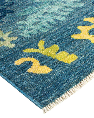 Contemporary Modern Light Blue Wool Area Rug 9' 5" x 11' 10" - Solo Rugs