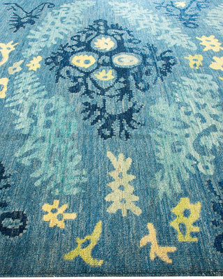 Contemporary Modern Light Blue Wool Area Rug 9' 5" x 11' 10" - Solo Rugs