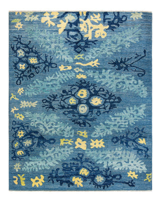Contemporary Modern Light Blue Wool Area Rug 9' 5" x 11' 10" - Solo Rugs