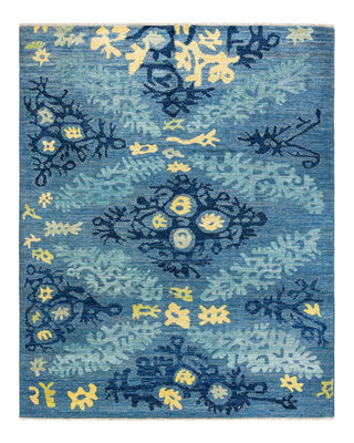 Contemporary Modern Light Blue Wool Area Rug 9' 5" x 11' 10" - Solo Rugs