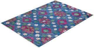 Contemporary Modern Green Wool Area Rug 6' 2" x 8' 7" - Solo Rugs