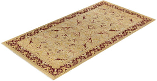Traditional Mogul Yellow Wool Runner 8' 1" x 15' 3" - Solo Rugs