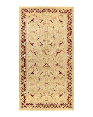 Traditional Mogul Yellow Wool Runner 8' 1" x 15' 3" - Solo Rugs
