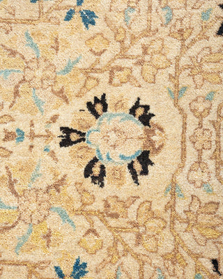 Traditional Mogul Ivory Wool Square Area Rug 9' 2" x 9' 6" - Solo Rugs