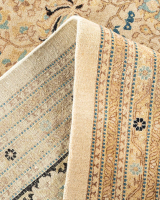 Traditional Mogul Ivory Wool Square Area Rug 9' 2" x 9' 6" - Solo Rugs