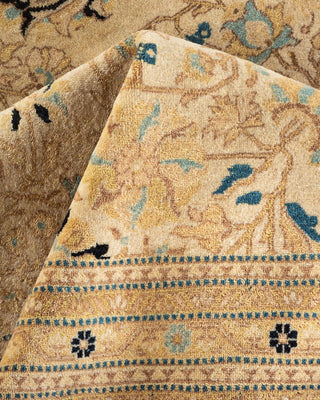 Traditional Mogul Ivory Wool Square Area Rug 9' 2" x 9' 6" - Solo Rugs