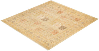 Traditional Mogul Ivory Wool Square Area Rug 8' 4" x 8' 10" - Solo Rugs