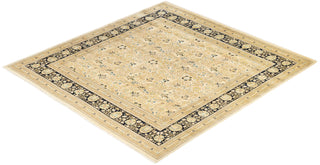 Traditional Mogul Ivory Wool Square Area Rug 8' 3" x 8' 9" - Solo Rugs