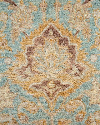 Traditional Mogul Light Blue Wool Area Rug 4' 7" x 7' 6" - Solo Rugs
