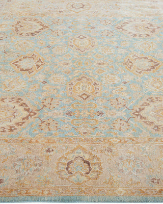 Traditional Mogul Light Blue Wool Area Rug 4' 7" x 7' 6" - Solo Rugs