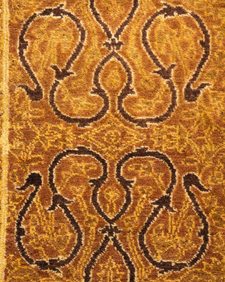 Traditional Mogul Yellow Wool Area Rug 3' 2" x 4' 10" - Solo Rugs
