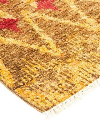 Contemporary Modern Yellow Wool Area Rug 4' 0" x 6' 1" - Solo Rugs