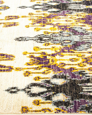 Contemporary Modern Ivory Wool Area Rug 4' 0" x 6' 3" - Solo Rugs