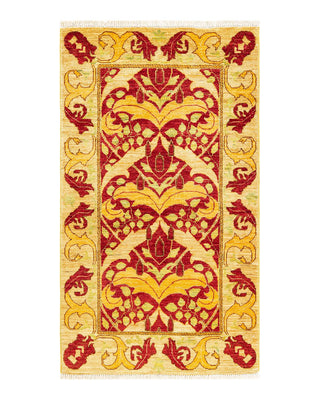 Contemporary Arts & Crafts Red Wool Area Rug 2' 10" x 5' 2" - Solo Rugs