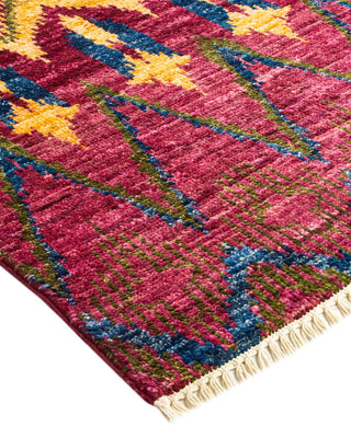 Contemporary Modern Red Wool Area Rug 3' 10" x 6' 2" - Solo Rugs