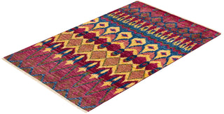 Contemporary Modern Red Wool Area Rug 3' 10" x 6' 2" - Solo Rugs