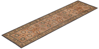 Traditional Mogul Brown Wool Runner 3' 0" x 11' 7" - Solo Rugs