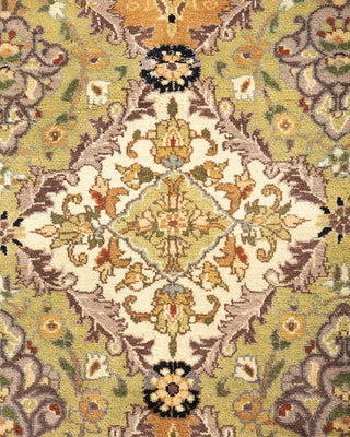 Traditional Mogul Yellow Wool Octagon Area Rug 7' 1" x 7' 1" - Solo Rugs