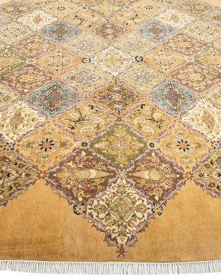Traditional Mogul Yellow Wool Octagon Area Rug 7' 1" x 7' 1" - Solo Rugs