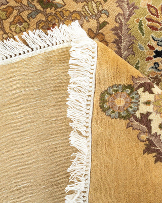 Traditional Mogul Yellow Wool Octagon Area Rug 7' 1" x 7' 1" - Solo Rugs