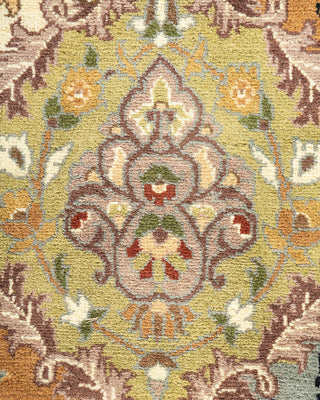 Traditional Mogul Yellow Wool Octagon Area Rug 7' 1" x 7' 1" - Solo Rugs