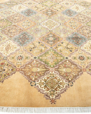 Traditional Mogul Yellow Wool Octagon Area Rug 7' 1" x 7' 1" - Solo Rugs