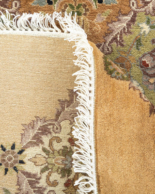 Traditional Mogul Yellow Wool Octagon Area Rug 7' 1" x 7' 1" - Solo Rugs