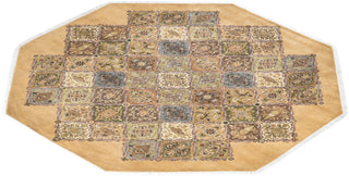 Traditional Mogul Yellow Wool Octagon Area Rug 7' 1" x 7' 1" - Solo Rugs