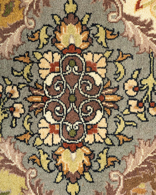 Traditional Mogul Yellow Wool Octagon Area Rug 6' 1" x 6' 1" - Solo Rugs